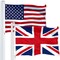 G128 Combo Pack: USA 3x5 Ft 150D Printed Stars & United Kingdom (Union Jack) Flag 3x5 Ft 150D Printed